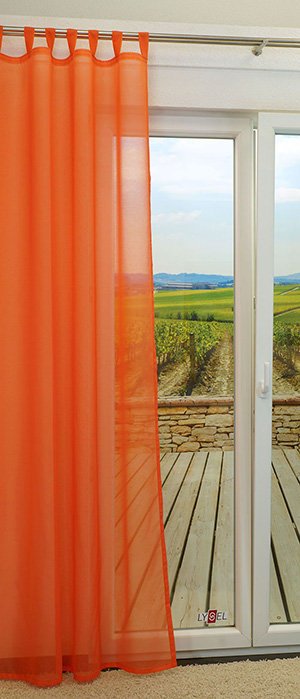 Schlaufenschal Cast orange, transparent als Deko, Sicht- und Sonnenschutz 