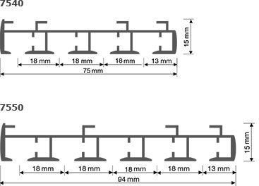 Schienenquerschnitt mit 4/5 Läufen Schienenquerschnitt stranggepresste Aluminium- Schienenprofile