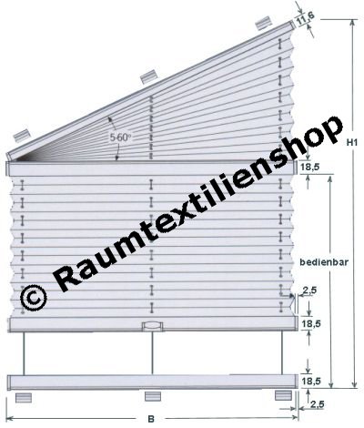 Cosiflor, Faltstore, Plissee - cosiflor PL 40 Slope (5 - 60�)