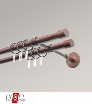 Lysel - SET Opal 160cm Doppeltrger geschlossen 2-Lauf mit Endstcke Zylinder in Bronze