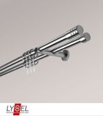 edelstahl-optik Vorschau Gardinenstange Zylinder 2-Lauf #0B edelstahl-optik