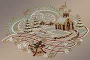 Fensterbilder Winterlandschaft mit Kirche