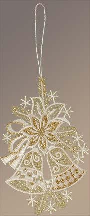Fensterbilder Zwei Glocken unter dem Weihnachtsstern