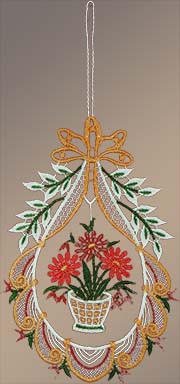 Fensterbilder Blumenampel mit Sommerblumen