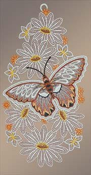 Fensterbilder Schmetterling mit Blume
