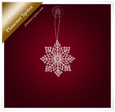 weiß Vorschau Anhänger & Baumschmuck aus Plauener Spitze