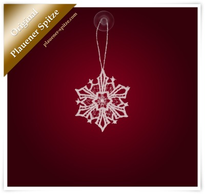 weiß Vorschau Anhänger & Baumschmuck aus Plauener Spitze