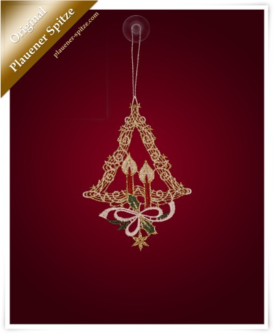 farbig Vorschau Anhänger & Baumschmuck aus Plauener Spitze