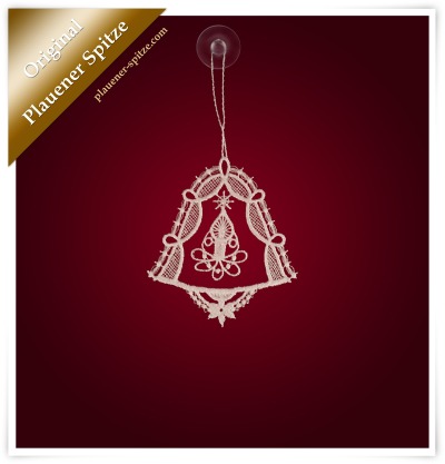 weiß Vorschau Anhänger & Baumschmuck aus Plauener Spitze