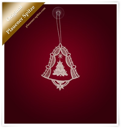 weiß Vorschau Anhänger & Baumschmuck aus Plauener Spitze