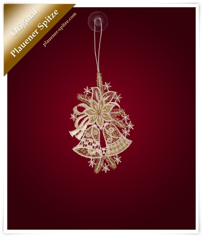 weiß/ gold Vorschau Anhänger & Baumschmuck aus Plauener Spitze