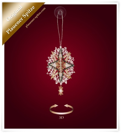 farbig Vorschau Anhänger & Baumschmuck aus Plauener Spitze