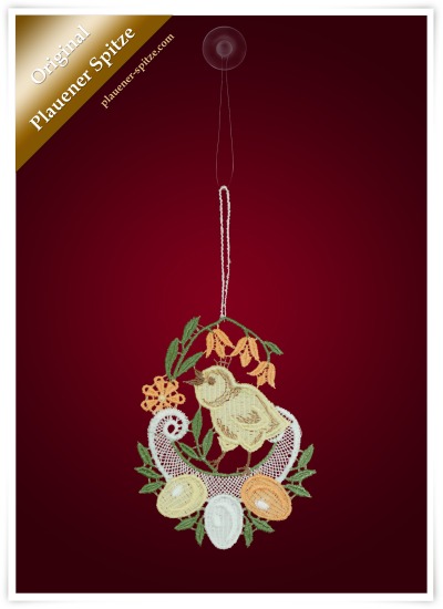 gelb Vorschau Anhänger & Baumschmuck aus Plauener Spitze