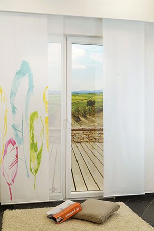 Ambiente Aquarell Federn I Schiebegardinen