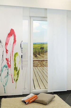 Ambiente Aquarell Federn 2 Schiebegardinen