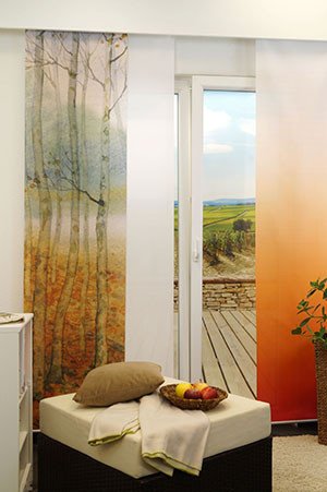 Ambiente Birken Aquarell Schiebegardinen