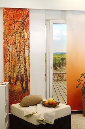 Ambiente Birkenhain Herbst Schiebegardinen