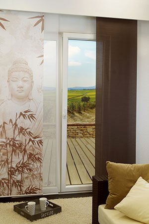Ambiente Buddha sepia Schiebegardinen