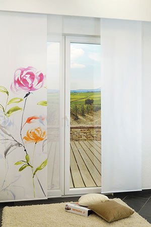 Ambiente Rosen Aquarell 1 Schiebegardinen