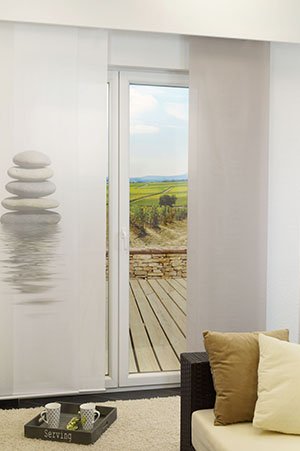 Ambiente Steine Balance 2 Schiebegardinen