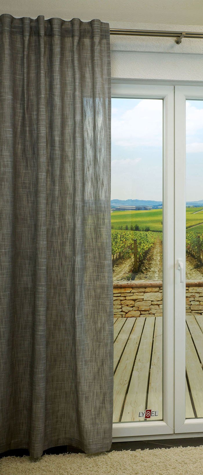 Lysel Vorhang Pavo Grau Halbtransparent Als Deko Sicht
