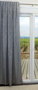 zeltgrau Vorschau Vorhang Schlaufendekor #C zeltgrau