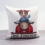 rot Vorschau Gobelinkissen Bikerhund #0Q rot