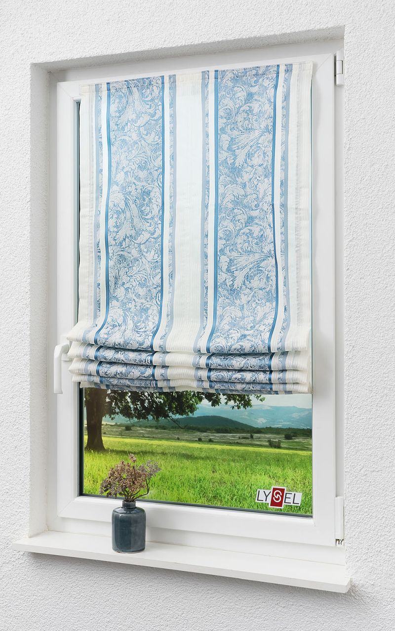 Raffrollo In Blau Erfrischende Raffgardinen Im Raumtextilienshop