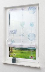 blau Vorschau Raffrollo Lysel #0A Strandgut blau