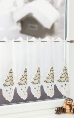 mehrfarbig Vorschau Scheibengardine aus Plauener Spitze - Weihnachtsbaum #0Z mehrfarbig