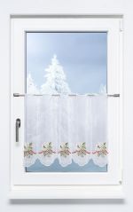 mehrfarbig Vorschau Scheibengardine aus Plauener Spitze - Weihnachtsrose #0T mehrfarbig