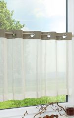 braunbeige Vorschau Scheibengardine von Lysel - Leinenoptik #0Jw braunbeige