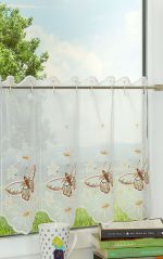 braunbeige Vorschau Scheibengardine aus Plauener Spitze - Tagfalter #0Zw braunbeige