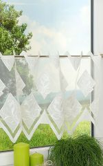 weiß Vorschau Scheibengardine aus Plauener Spitze - Rosenblüte #0Tw weiß