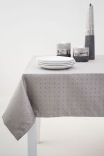 grau Vorschau Damasttischdecke Lysel #2M Dotele grau