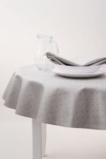 grau Vorschau Runde Damasttischdecke Lysel #2M Dotele grau