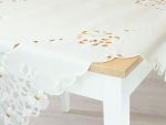 weiß Vorschau Mitteldecke Blütenstickerei 85x85 #0R weiß