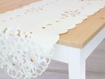 weiß Vorschau Tischläufer Blütenstickerei 70x30 #0R weiß