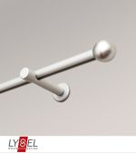 silber matt Vorschau Gardinenstange mit Innenlauf Lysel #1G Kugel silber matt