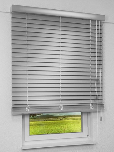 Jalousie Maßanfertigung Holzjalousie Graualuminium 9007