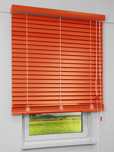 Jalousie Maßanfertigung Holzjalousie Hellrotorange 2008