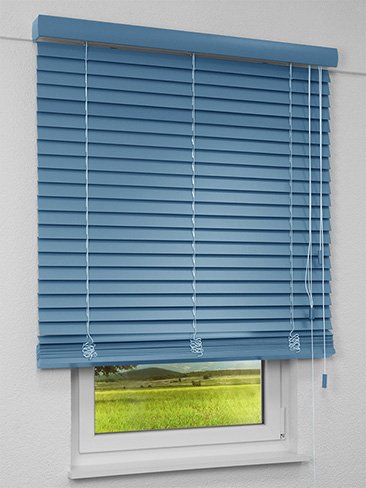 Jalousie Maßanfertigung Holzjalousie Pastellblau 5024