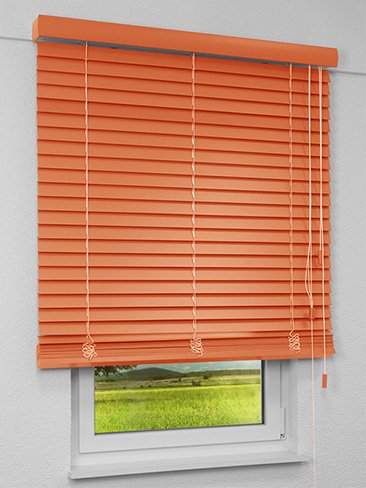 Jalousie Maßanfertigung Holzjalousie Pastellorange 2003