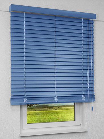 Jalousie Maßanfertigung Holzjalousie Taubenblau 5014