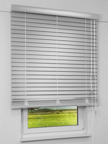 Jalousie Maßanfertigung Holzjalousie Weißaluminium 9006