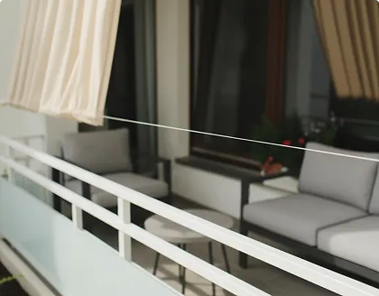 Seilspannmarkise System mit Edelstahlseilen