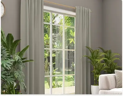 Foto von blickdichten Vorhngen in grau als Fensterdeko