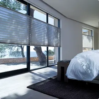 graue Schlafzimmer Plissees
