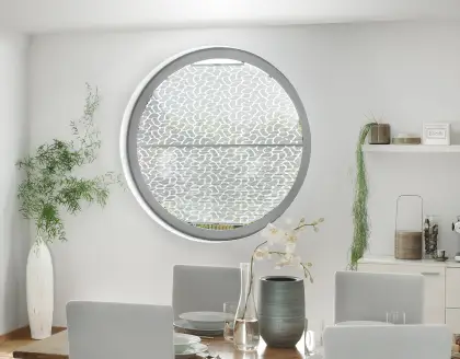 Window Fashion Premium Rundfenster in grau