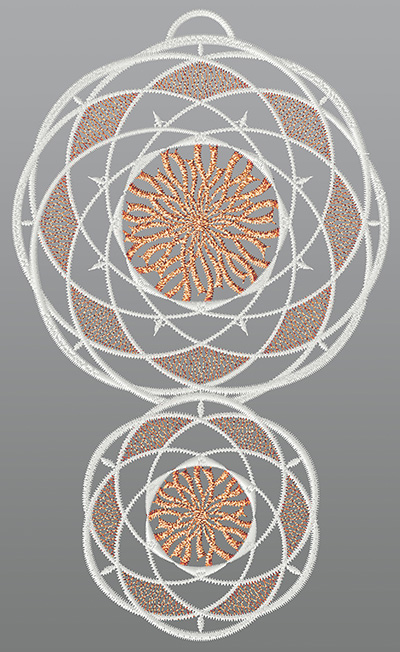 ArtikelbildFensterbild aus Plauener Spitze® - Filigrane Kreise #1W Bronze